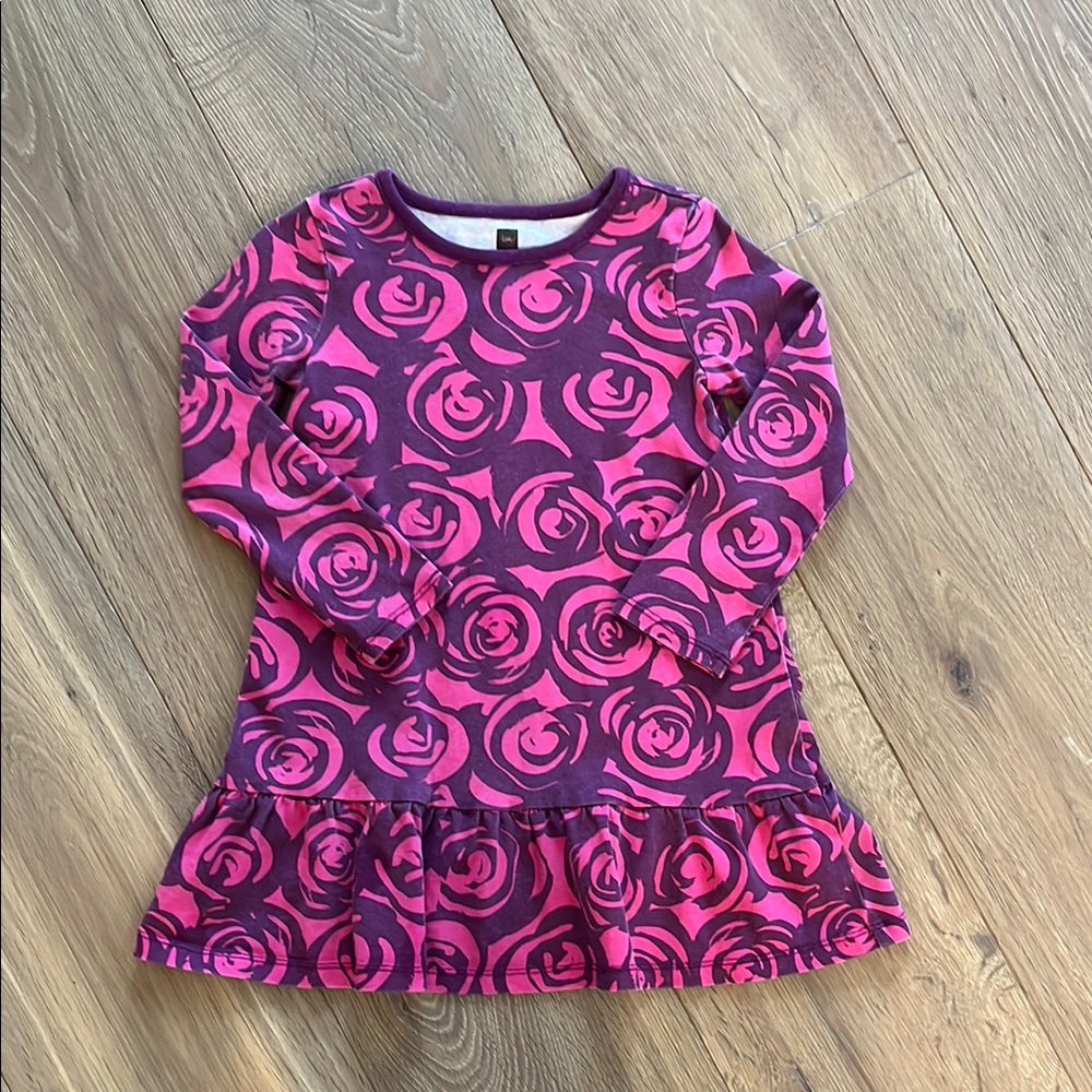 4T tea pink and purple floral dress